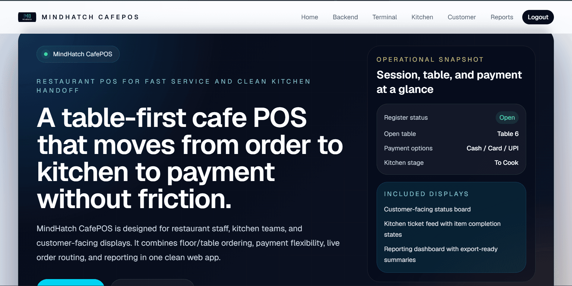POS(Points Of Sales) Cafe